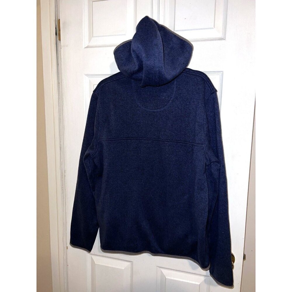 L.L. Bean Men’s Hooded Slightly Fitted Sweater Fleece 1/4 Snap Pullover Top L Rg - Picture 6 of 12